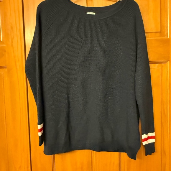 Mersea Sweaters - Classic Navy Sweater with Red and White Accents